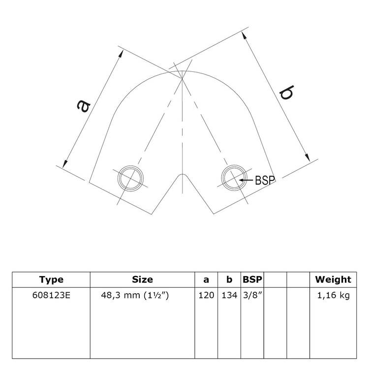 Doos Variabel kniestuk 40° - 70°-E / 48,3 mm (12 stuks)